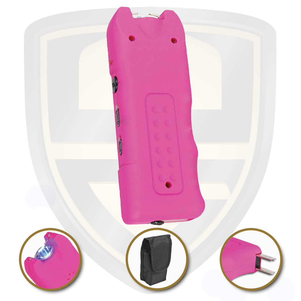 stun gun pink flashlight with alram