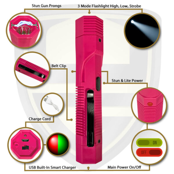 led flashlight taser pink