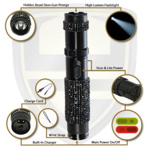 small taser flashlight rhinestone black