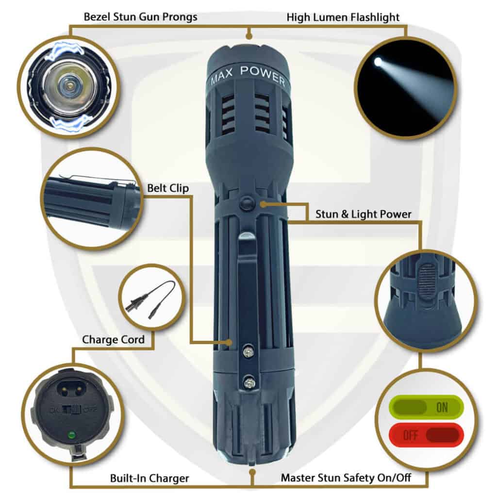 Taser Flashlight Powerful Stun Gun and Bright Light in One