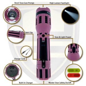 taser with flashlight pink