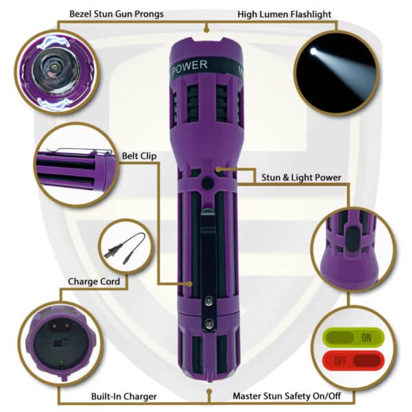 taser with flashlight purple