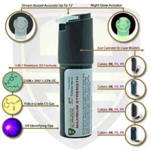 3 in 1 pepper spray keychain