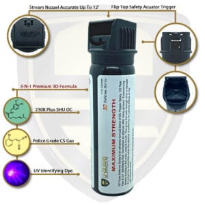 police pepper spray 4 ounce flip top canister