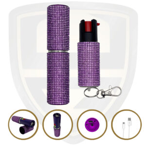 Rhinestone Lipstick Stun Gun Pepper Spray Kit