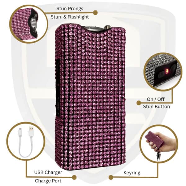 Blink Keychain Stun Gun With Rhinestones By Streetwise_Pink
