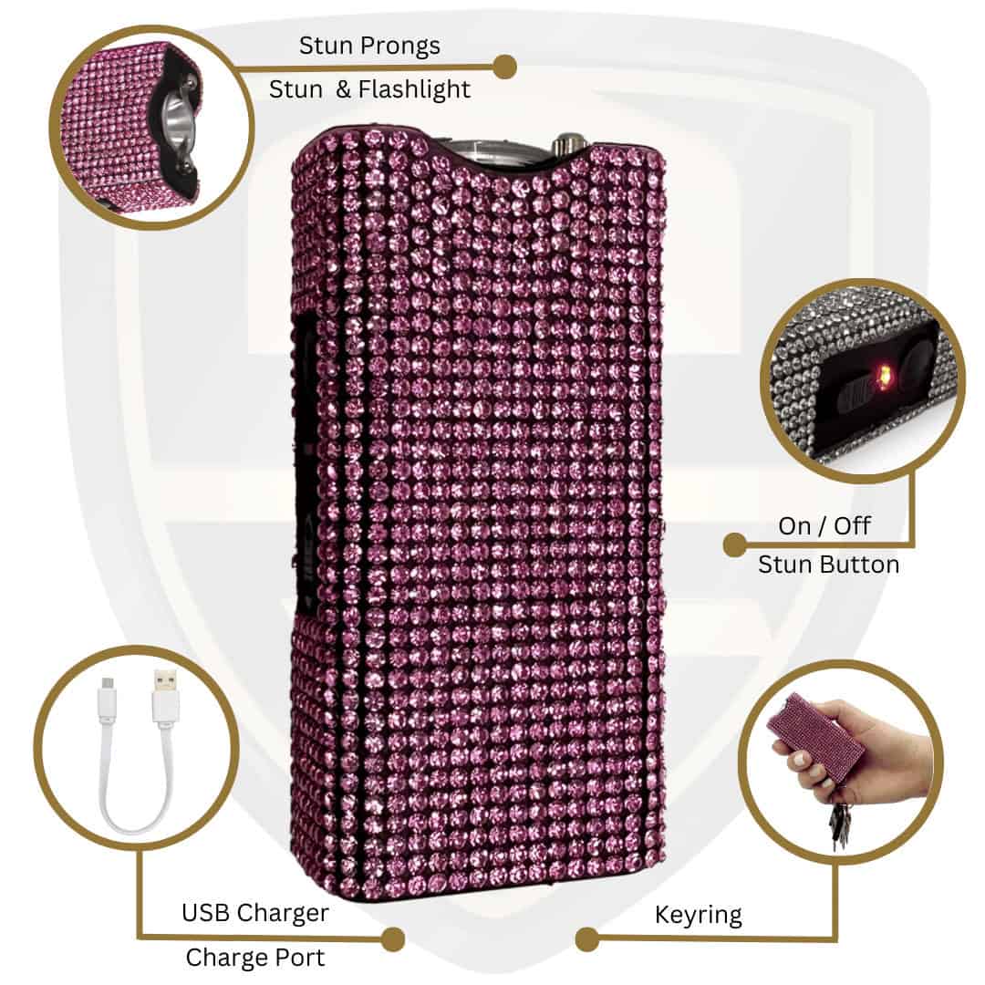Blink Keychain Stun Gun With Rhinestones By Streetwise_Pink