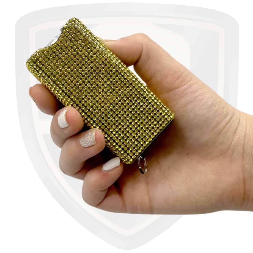 Streetwise Stun Gun Keychain Rhinestun Model_Gold
