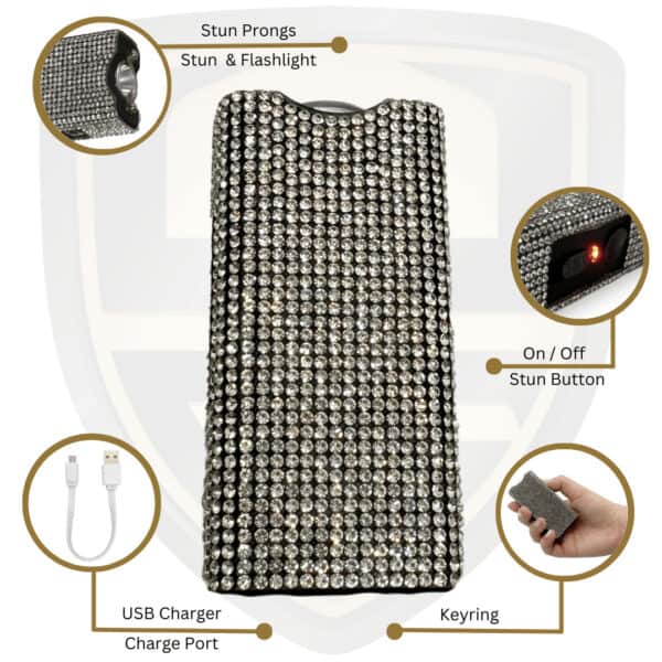 Blink Keychain Stun Gun With Rhinestones By Streetwise_Silver