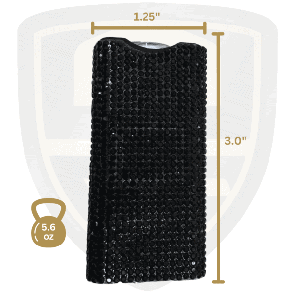 Streetwise Stun Gun Keychain_Black Rhinestones_SWRKSBK