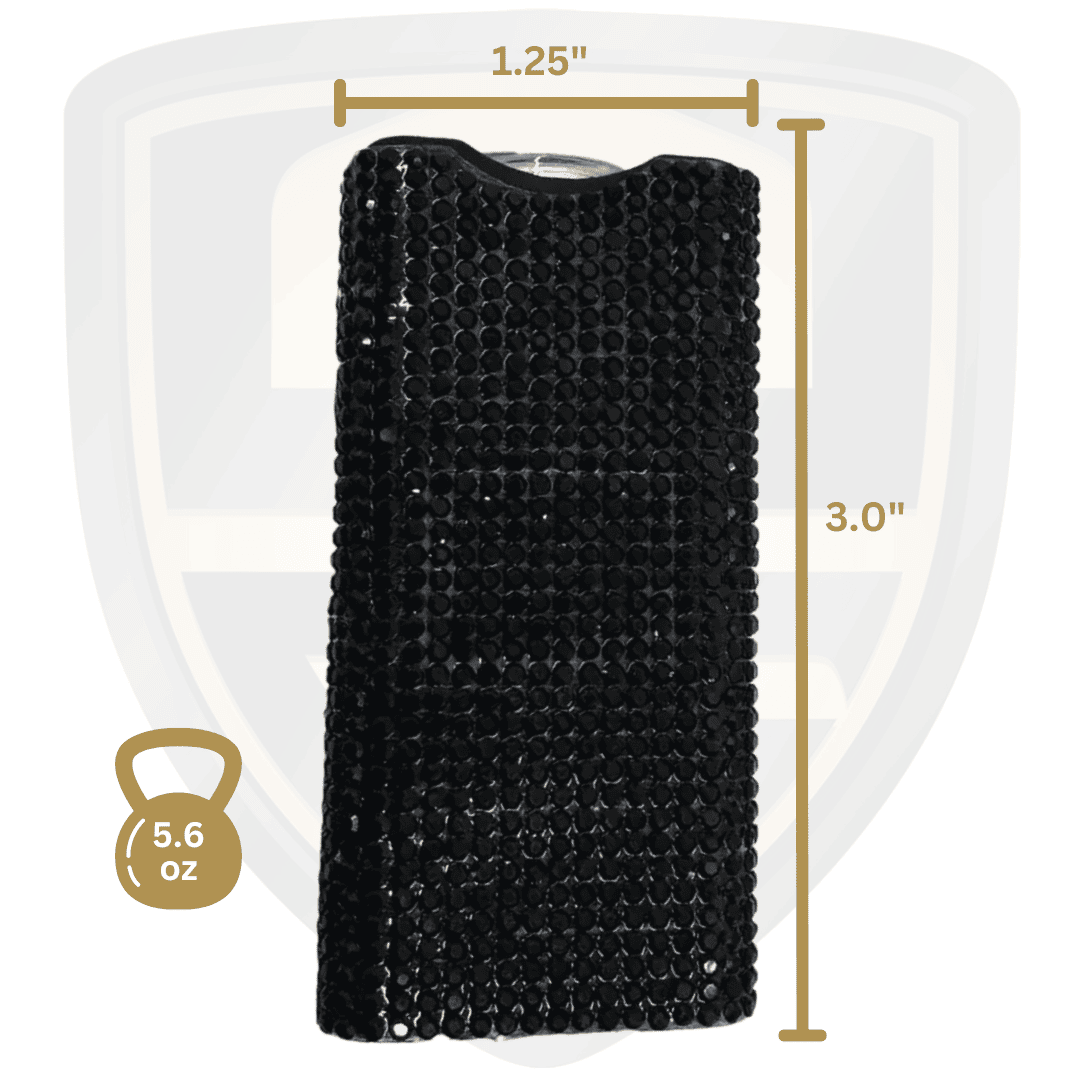 Streetwise Stun Gun Keychain_Black Rhinestones_SWRKSBK