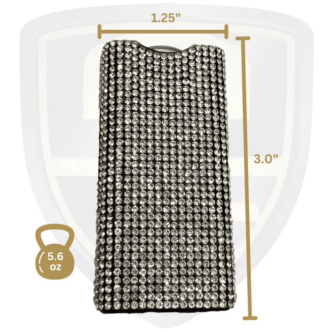 Streetwise Stun Gun Keychain_Silver Rhinestones_SWRKSSL