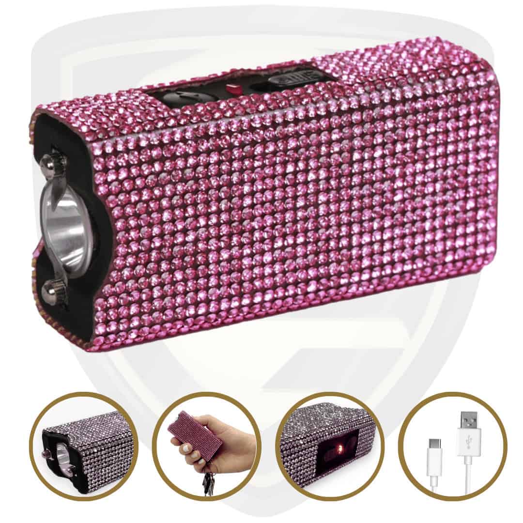 Rhinestone Stun Gun By Streetwise Rhine Stun Keychain Stun Gun_Pink