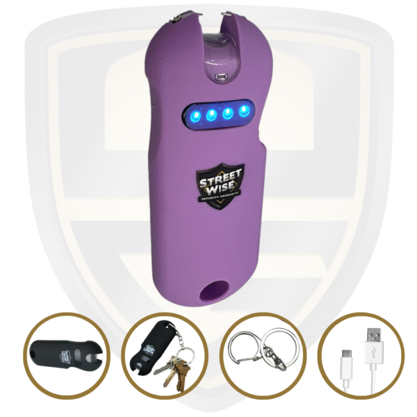 Streetwise SMART Keychain Stun Gun_Light Purple Compact Non-Lethal Self Defense Weapon