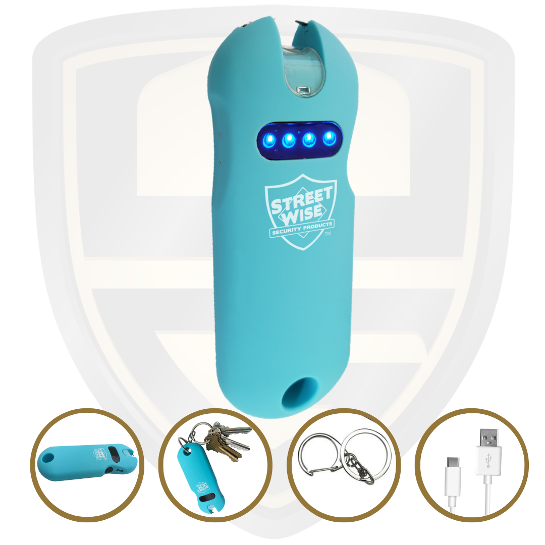 Streetwise SMART Keychain Stun Gun_Teal Compact Non-Lethal Self Defense Weapon