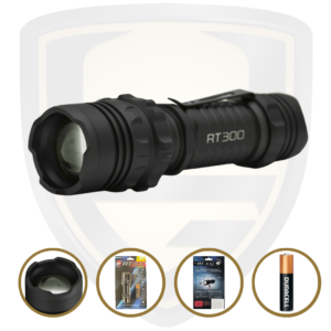 Mini Flashlight 300 Lumen Led With Battery Color Black
