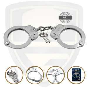 Chained Handcuffs Police Force Stainless Steel Restraint Cuffs
