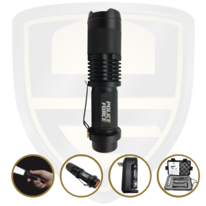Best Compact Flashlight Police Force Tactical T6 LED