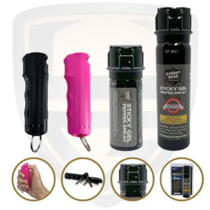 Streetwise Sticky Gel Pepper Spray Canister Size Options .5 Oz, 2 Oz, 4 Oz, Best Pepper Gel For Self Defense